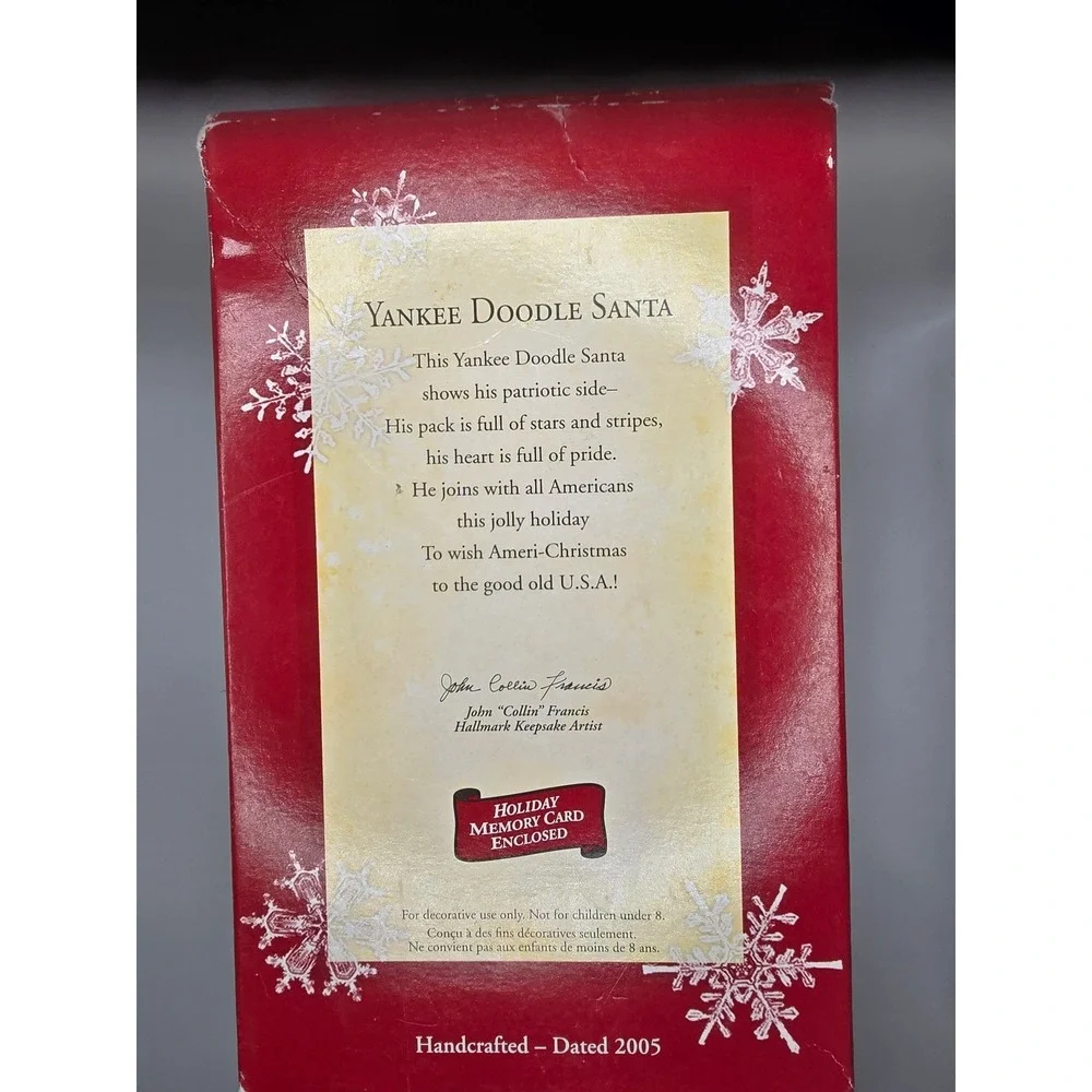 Hallmark Keepsake Yankee Doodle Santa 2005 Christmas Ornament Drummer Flag#948